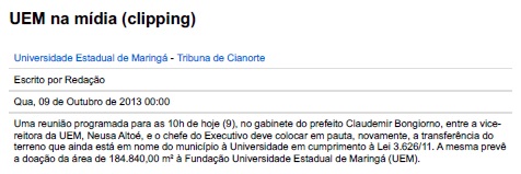 Vice-reitora vem a Cianorte para discutir transferência de terreno